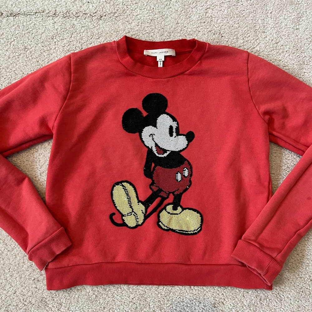 Marc Jacobs Mickey Sequin Shrunken Sweatshirt